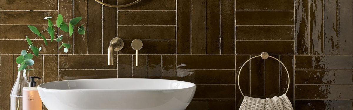 warm brown tile from topps tiles in bathroom - news - goodhomesmagazine.com
