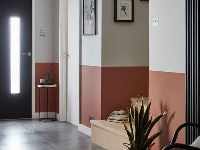 two toned painted hallway - 6 decorating tips for a durable hallway - hallways - goodhomesmagazine.com