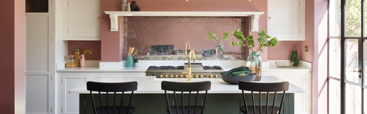 pink and green kitchen design - goodhomesmagazine.com