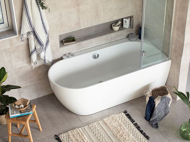 built in shower bath with freestanding look - bathroom - goodhomesmagazine.com 