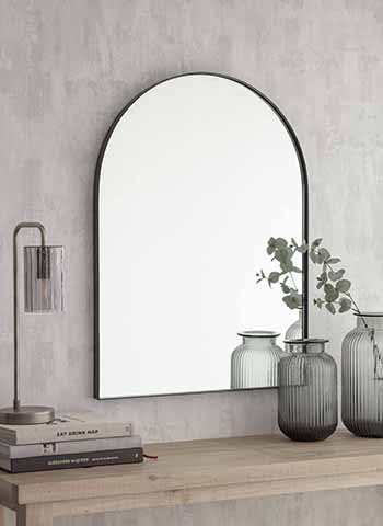 arch mirror black - interior trends for 2020: artistic arches - shopping - goodhomesmagazine.com