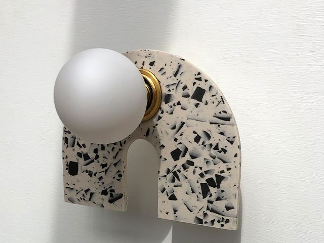 arched terrazzo light - interior trends for 2020: artistic arches - shopping - goodhomesmagazine.com