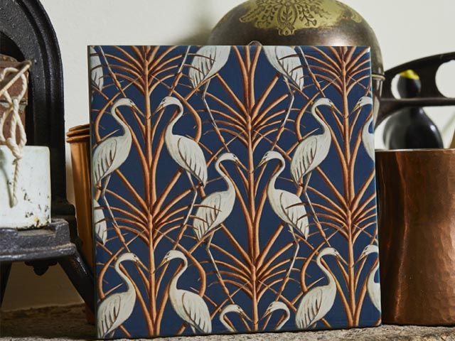bird art deco tile - get your hands on the escape to the chateau personalised tiles - news - goodhomesmagazine.com
