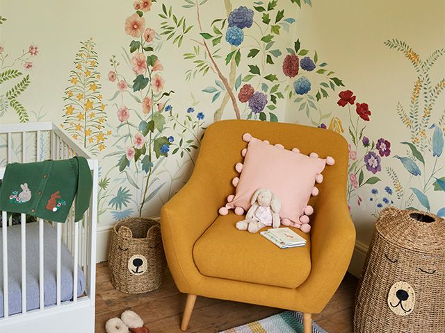 botanical nursery wall effect - the best and worst colours to paint a nursery - childrens room - goodhomesmagazine.com