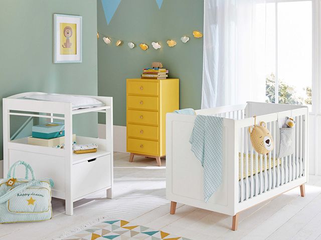 green painted nursery - the best and worst colours to paint a nursery - childrens room - goodhomesmagazine.com