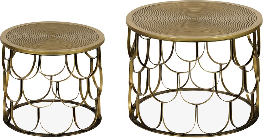 nest of brass tables - interior trends for 2020: artistic arches - shopping - goodhomesmagazine.com