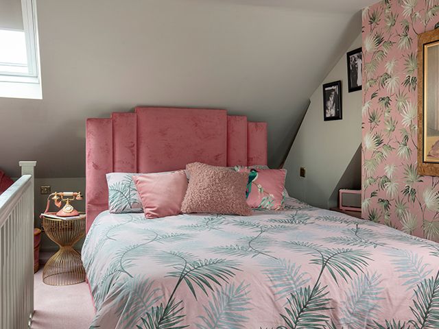  pink bedroom miami - explore this eclectic pink victorian home - home tours - goodhomesmagazine.com