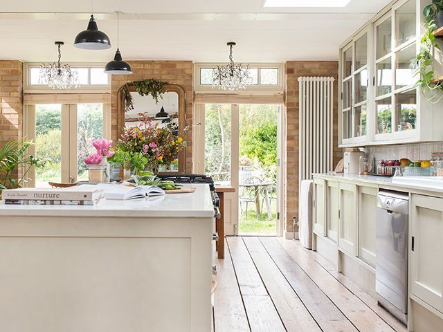 kitchen with exposed brick wall - inspiration - goodhomesmagazine.com