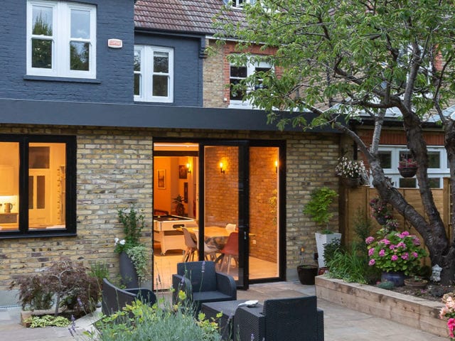 wrap around kitchen extension rear view