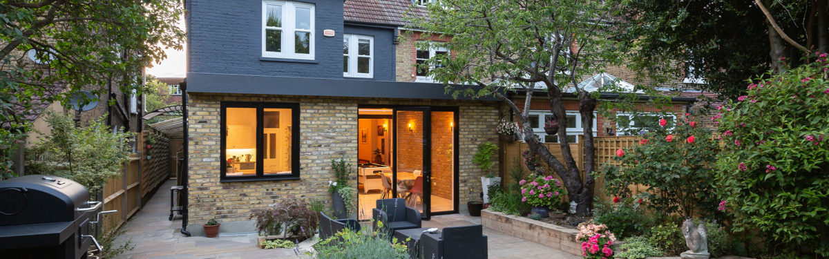 wrap around kitchen extension rear view