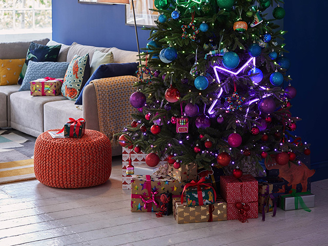 rainbow christmas tree from john lewis - inspiration - goodhomesmagazine.com