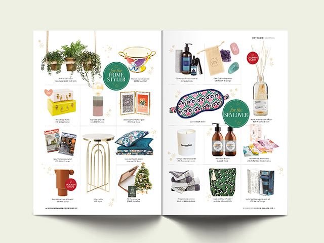 christmas gift guide from cover of good homes december 2020 issue