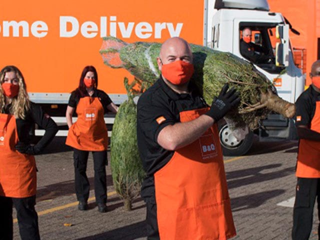 b&q christmas tree delivery