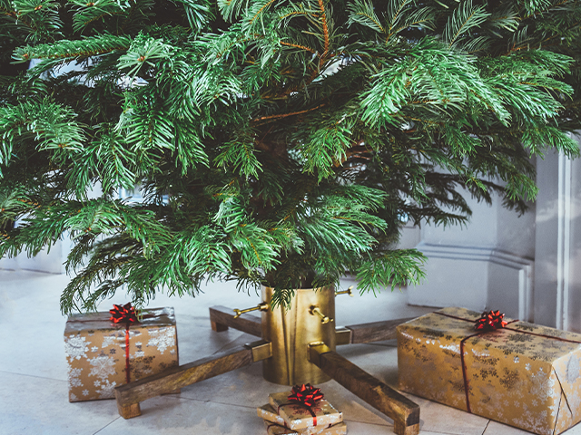 gold christmas tree stand