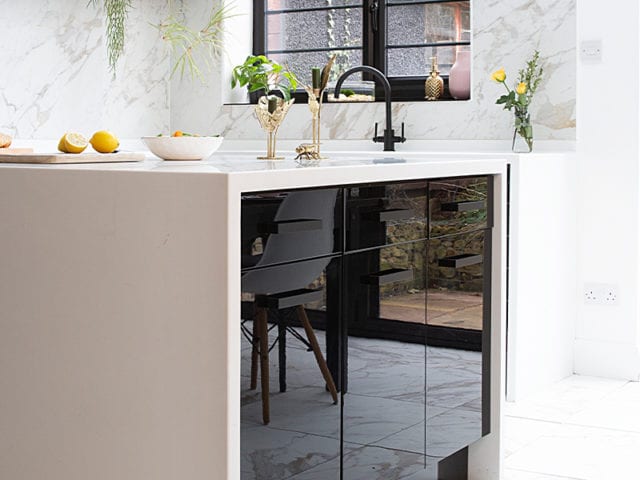 modern monochrome kitchen diner