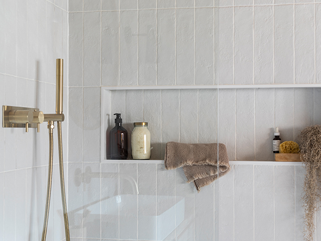 shower alcove shelf