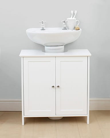 white bathroom under skin cabinet