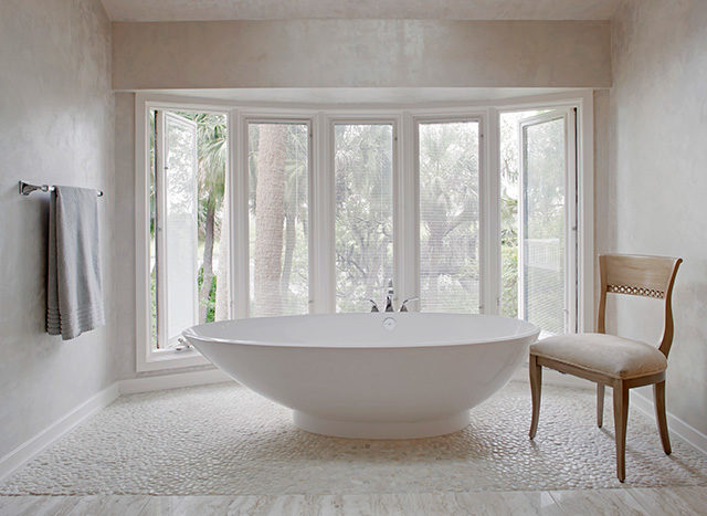 quarrycast freestanding bath in traditional room - cosy bathrooms - goodhomesmagazine.com