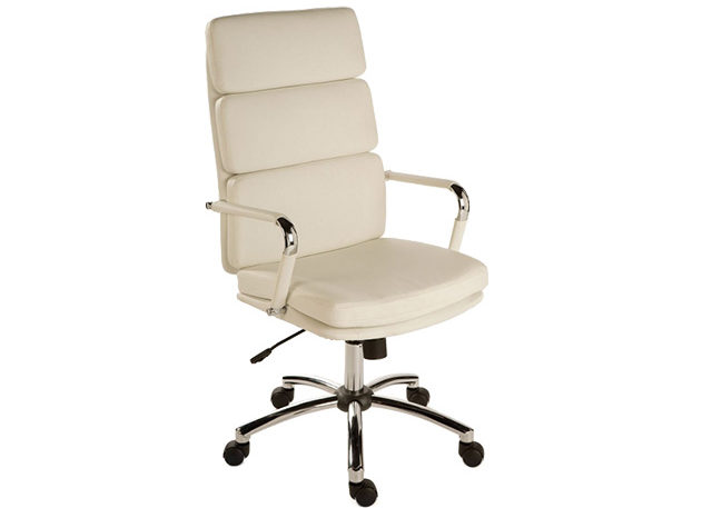 white leather swivel desk chair - best desk chairs 2021 - goodhomesmagazine.com