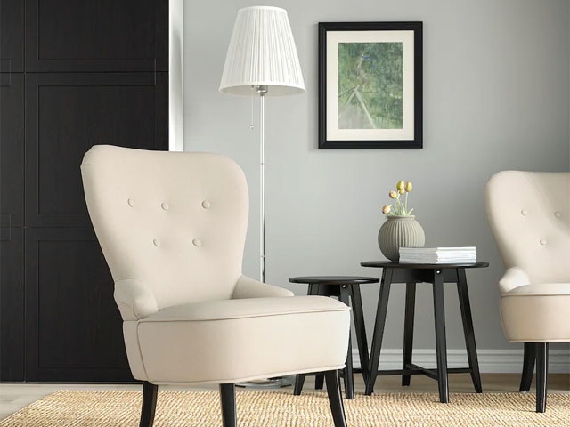cheap armchairs: IKEA Remsta armchair is one of the best for value for style