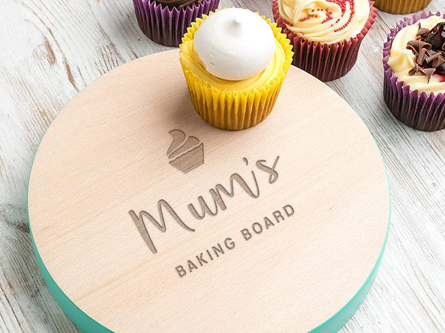 Mother's Day gift guide baking board with cupcakes on it