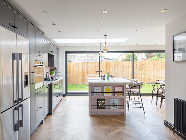 Clear view of open plan kitchen with island, goodhomesmagazine.com