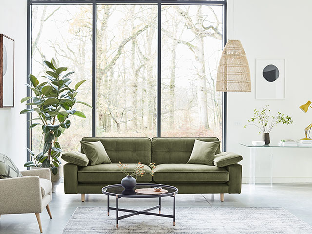 Grand Designs Kent four-seater sofa in green velvet, £1,399, available exclusively at DFS (3)