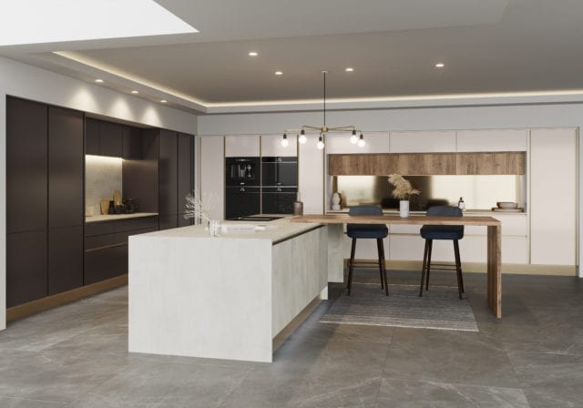 modern open-plan kitchen with island