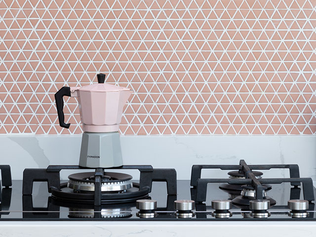 Patterned wallpaper with oven hob, goodhomesmagazine.com