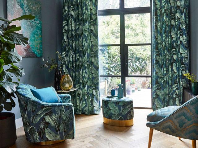 curtain trends: rainforest print from prestigious