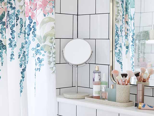 Dunelm colourful shower storage, goodhomesmagazine.com