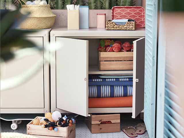 Outdoor cabinet with storage boxes, IKEA, goodhomesmagazine.com