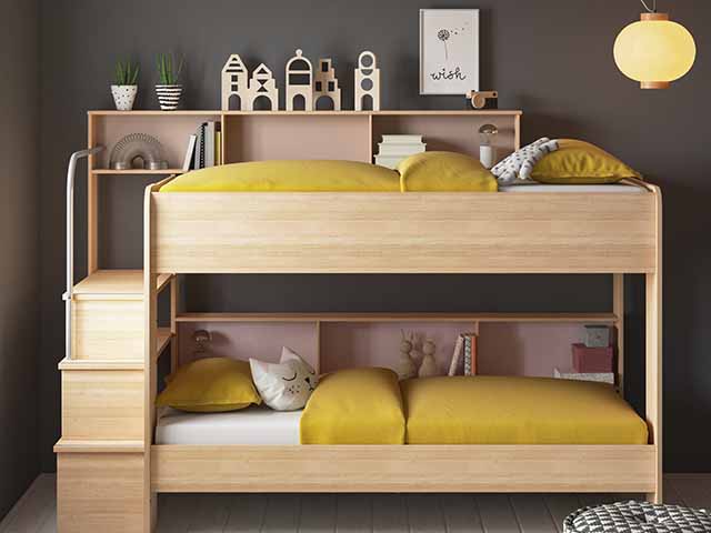 Wayfair wooden children's beds bunk with shelving, goodhomesmagazine.com