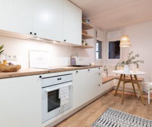 Timber Focus White Wax White Wash wood clad coastal-style tongue and groove kitchen