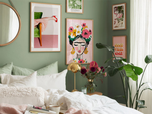 spring bedroom wall art with Frida Khalo