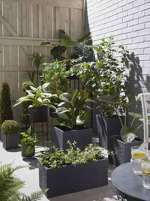 Faux plants and planters, goodhomesmagazine.com