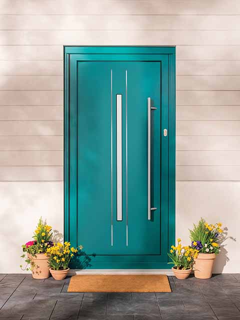 Kerb appeal stylish contemporary front door in bright blue, goodhomesmagazine.com