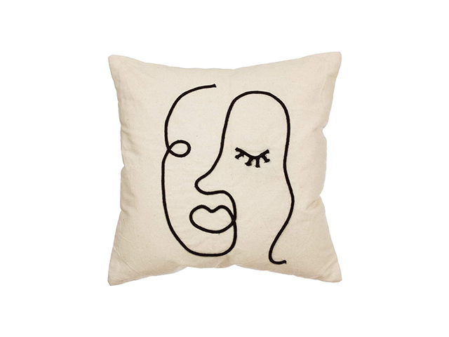 Missguided Sass belle cream abstract_face cushion | Good Homes Magazine