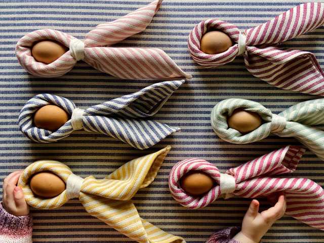 These brilliant stripe napkins will make a statement on your Easter table
