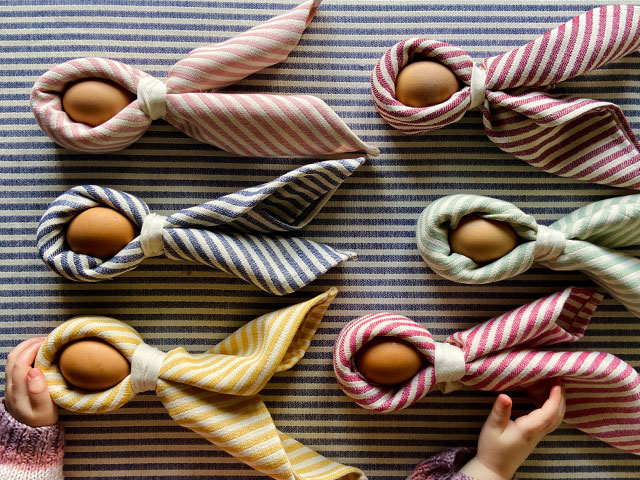 These brilliant stripe napkins will make a statement on your Easter table