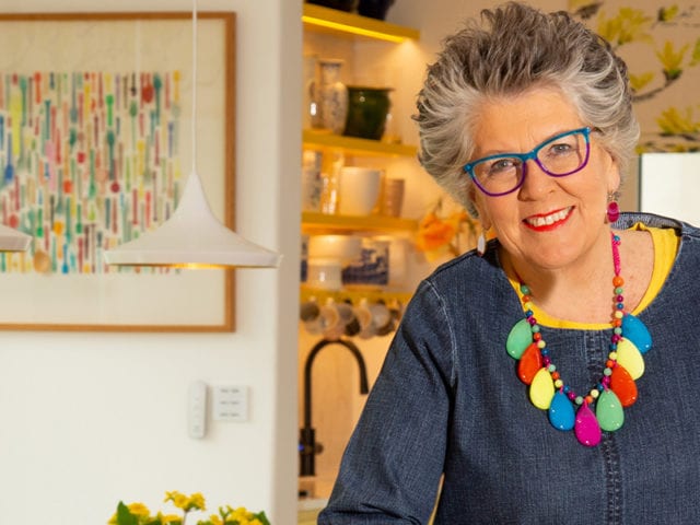 Prue Leith in new Omega Kitchen | Image: Omega Kitchens | Good Homes Magazine