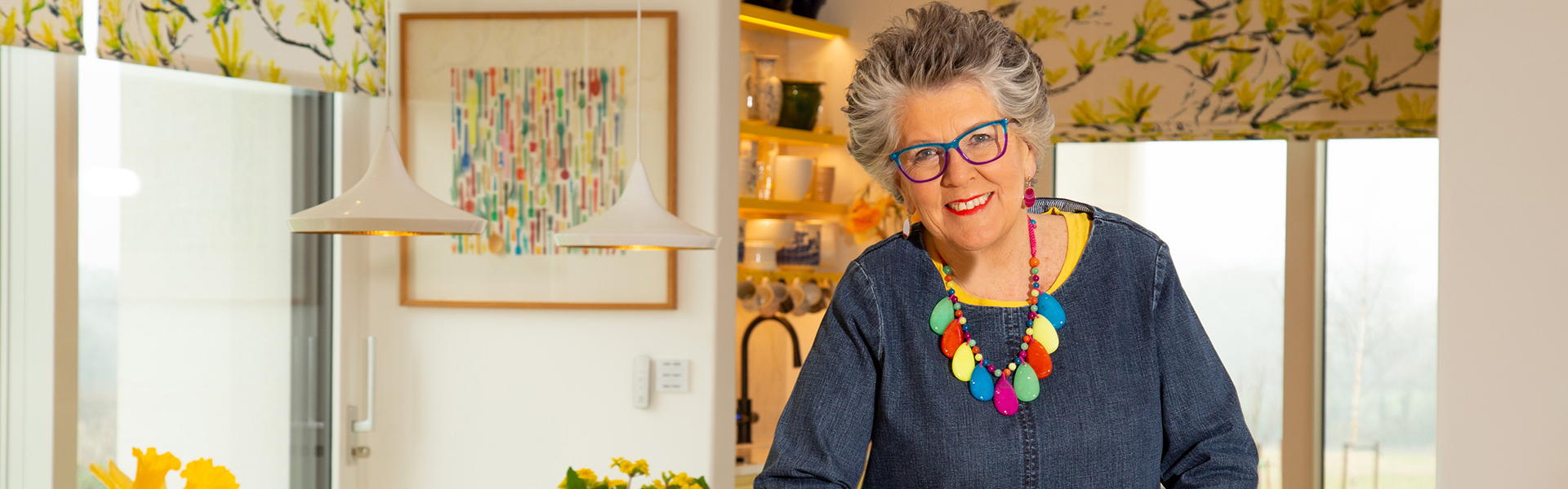 Prue Leith in new Omega Kitchen | Image: Omega Kitchens | Good Homes Magazine