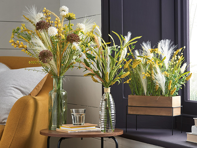 Artificial Floral Mix in Glass vases, Next | Good Homes Magazine