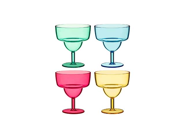 Colourful margarita glasses on white background - goodhomesmagazine.com