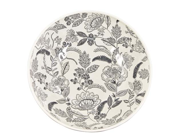 Black and white floral monochrome plate - goodhomesmagazine.com