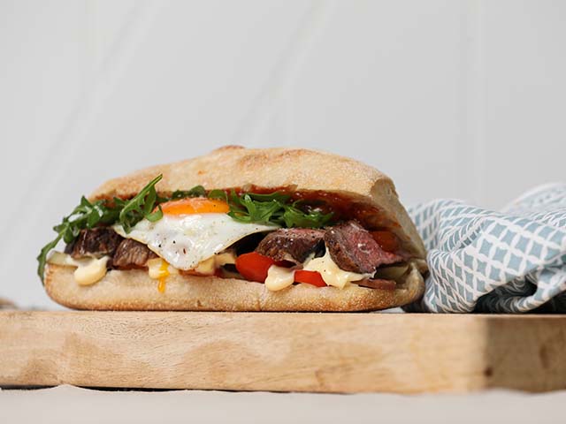 Alt text: Fillet steak sandwich - Barbecue recipes - Goodhomesmagazine.com