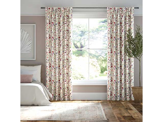 Cream floor-length curtains with floral print - Goodhomesmagazine.com