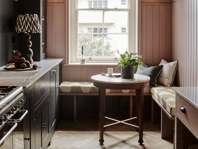 dining nook in small galley kitchen