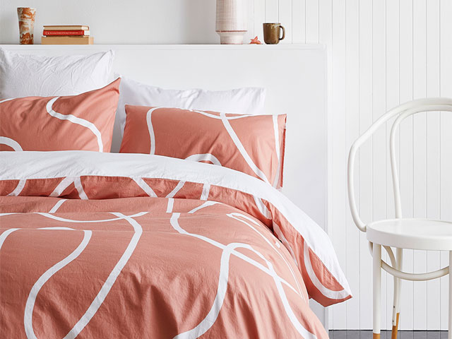 Linus organic cotton double duvet cover and two pillowcases, £150 from Undercover Living