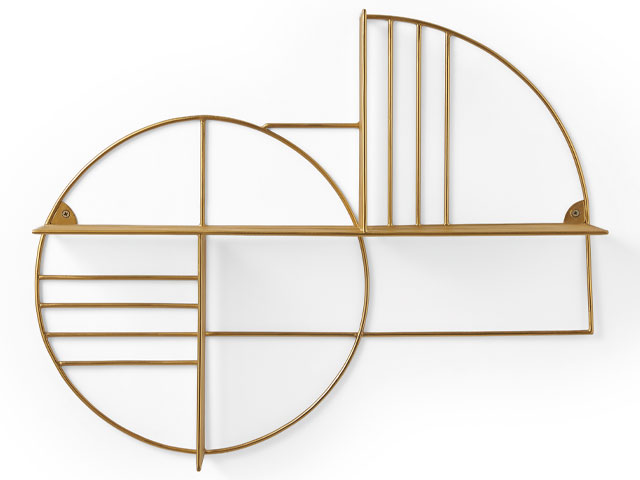 This brass geometric shelf from made.com doubles up as wall art